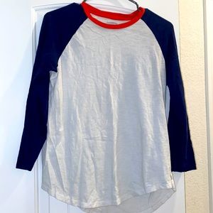 Multicolored baseball tee